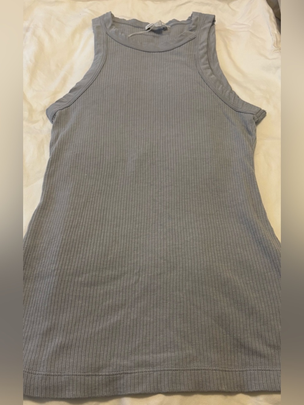 James Perse High Neck Ribbed Tank Top Light Blue size 1 small